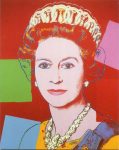 (2025) Queen Elizabeth by Andy Warhol, 1985 (double card, 10 x 8 cm when folded)