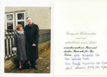 (385) Thank you card from Prince Armin & Princess Traute of Lippe with original signatures inside (double card 15 x 10,5 cm when folded)