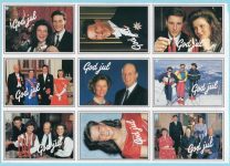 (486) Set of 9 labels for Christmas gifts, 1991 (each c. 7 x 5 cm)